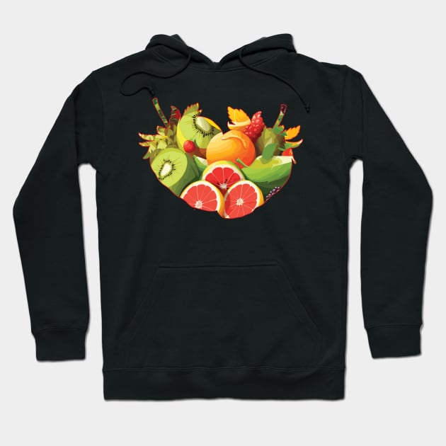 Strawberry Shape Filled By Other Fruits Hoodie by PaulJus